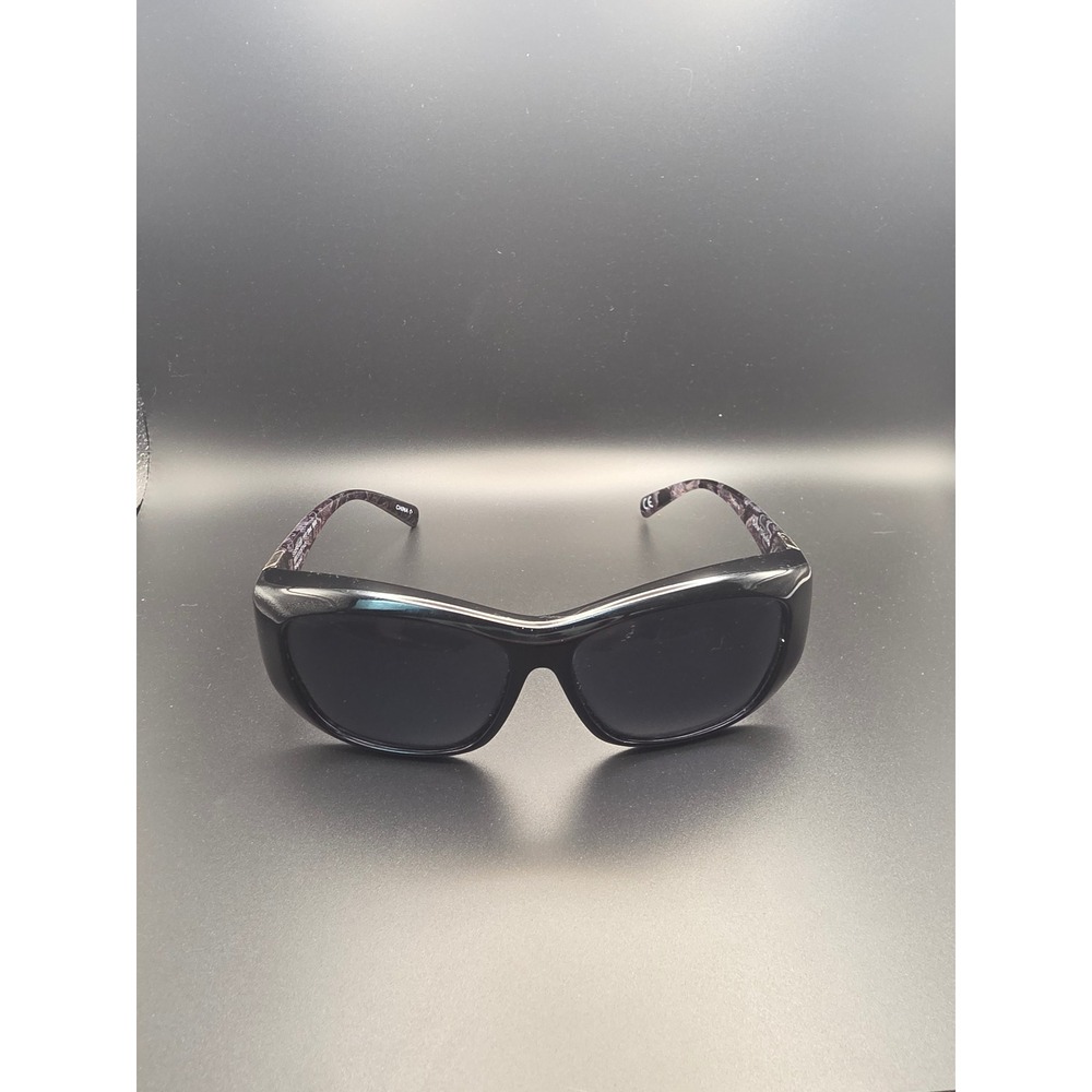 Solar Shield Sunglasses Womens Black Excellent Polarized Snakeskin SS FO-017‎